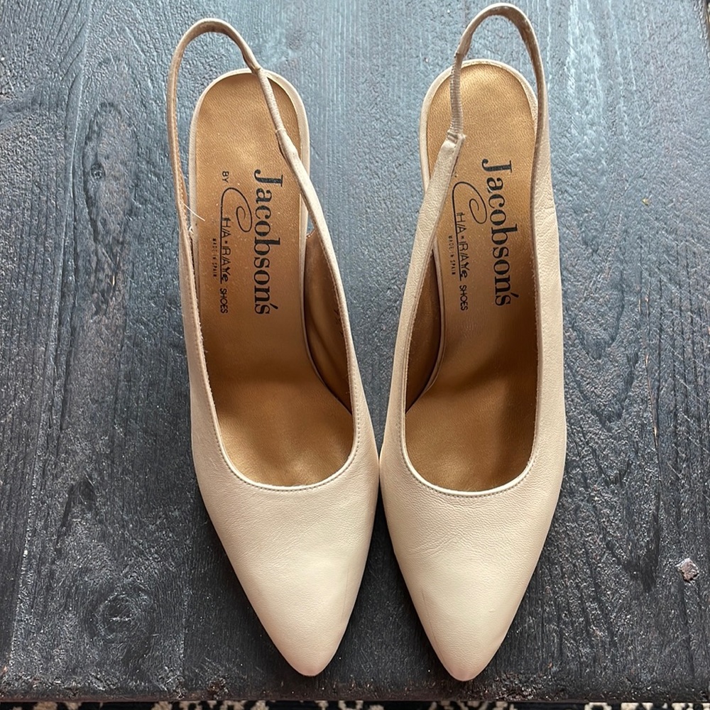 VINTAGE Cha-Raye leather heels - Sz 7.5N - Picture 4 of 11